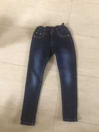 Spodnie jeansowe dziewczynka 134, gumka w pasie