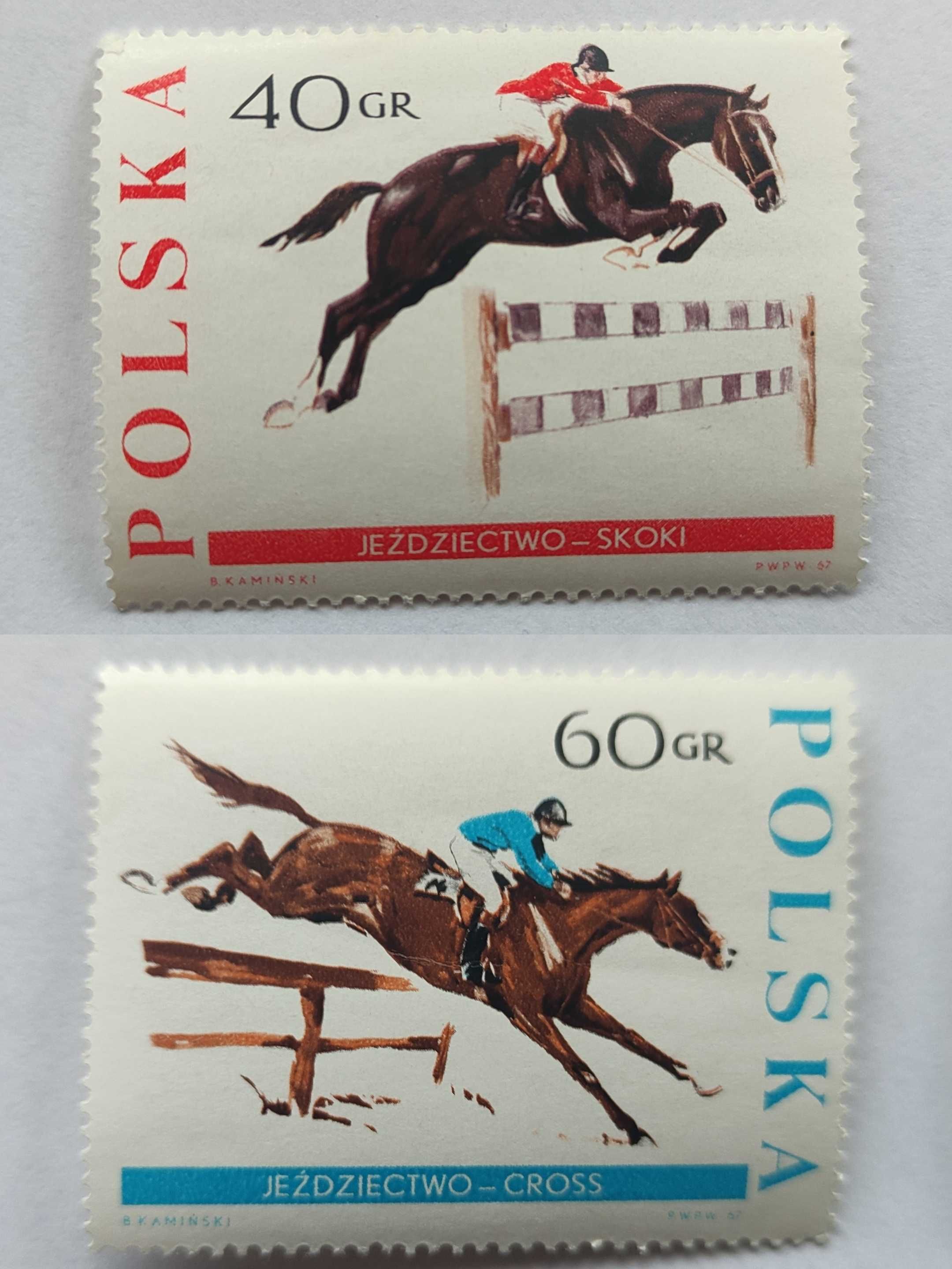 Znaczki pocztowe Polska 1967 JEŹDZIECTWO fi 1592/1599  (czyste **)