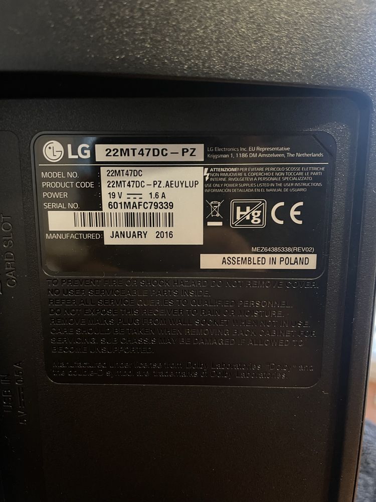 TV LG 21.5” Full HD LED