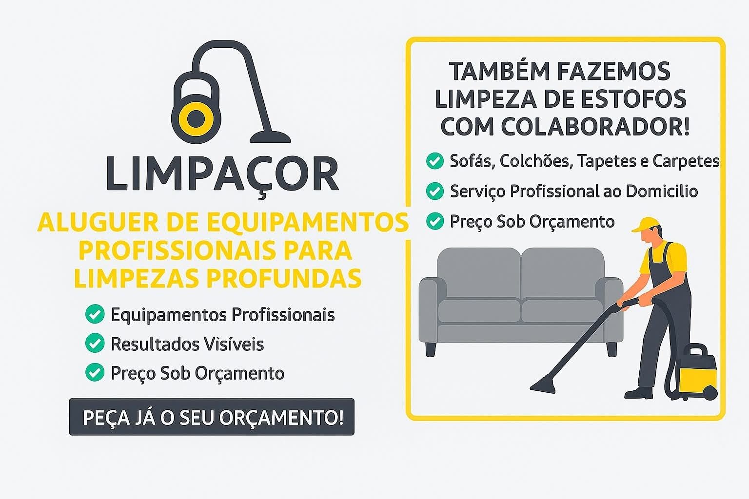 Prestação de serviços de limpezade colchões, sofás, carpetes ...