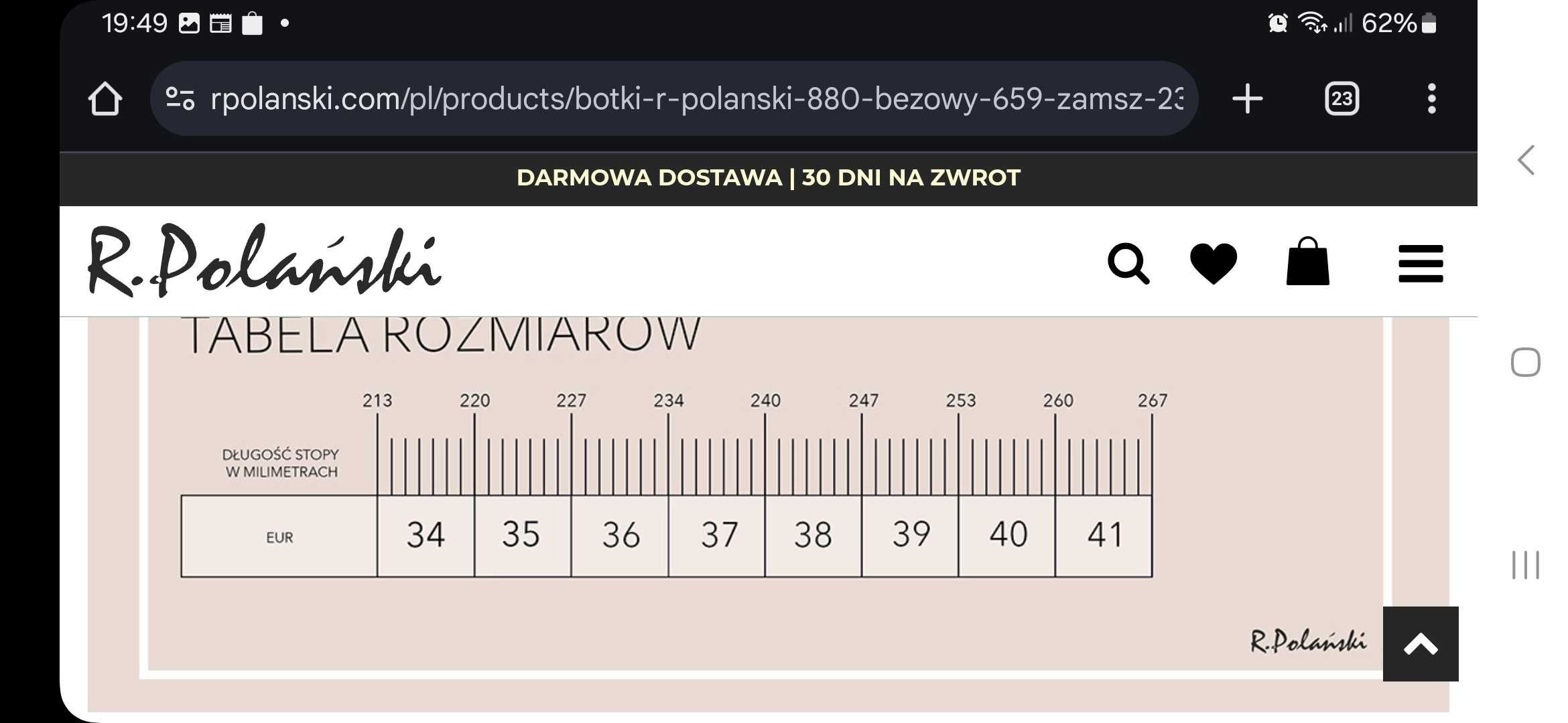 R. Polanski 36 zamszowe botki sztyblety