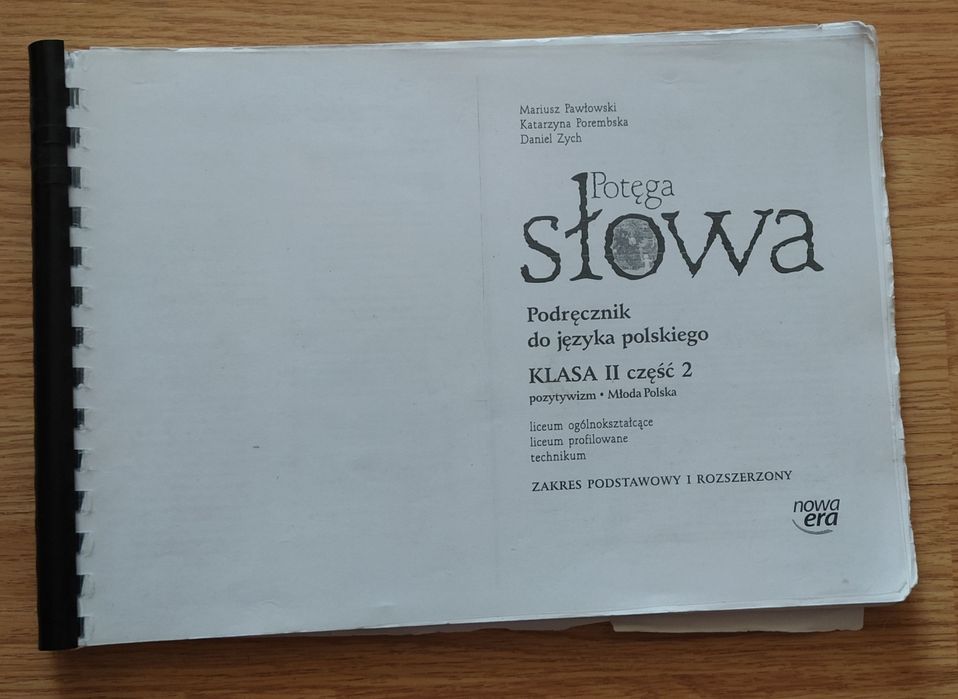 Potęga słowa 2 część 2 Pozytywizm Młoda Polska Język Polski Nowa Era