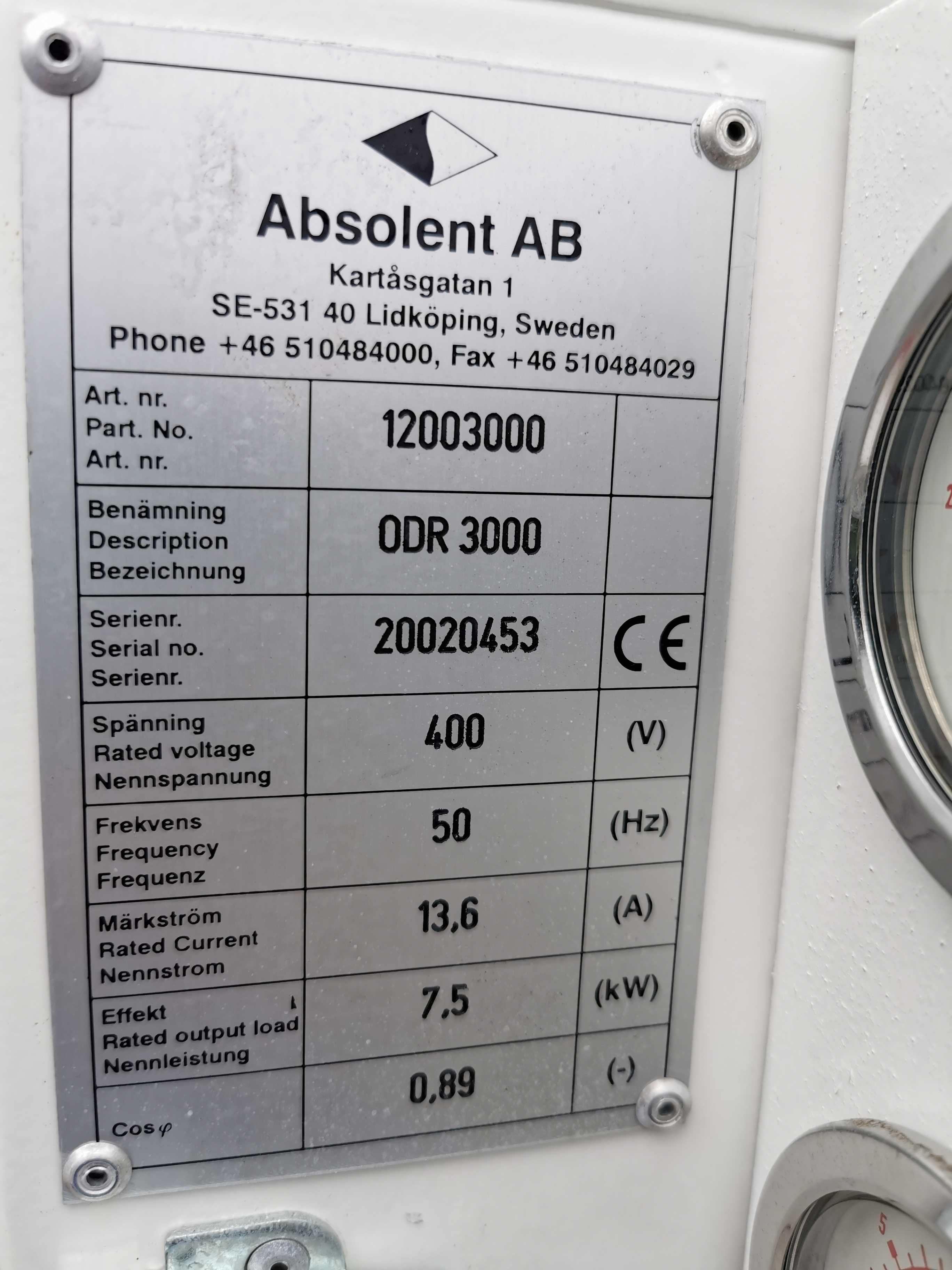 Odciąg mgły olejowej z maszyn CNC, filtr separator ABSOLENT ODR 3000