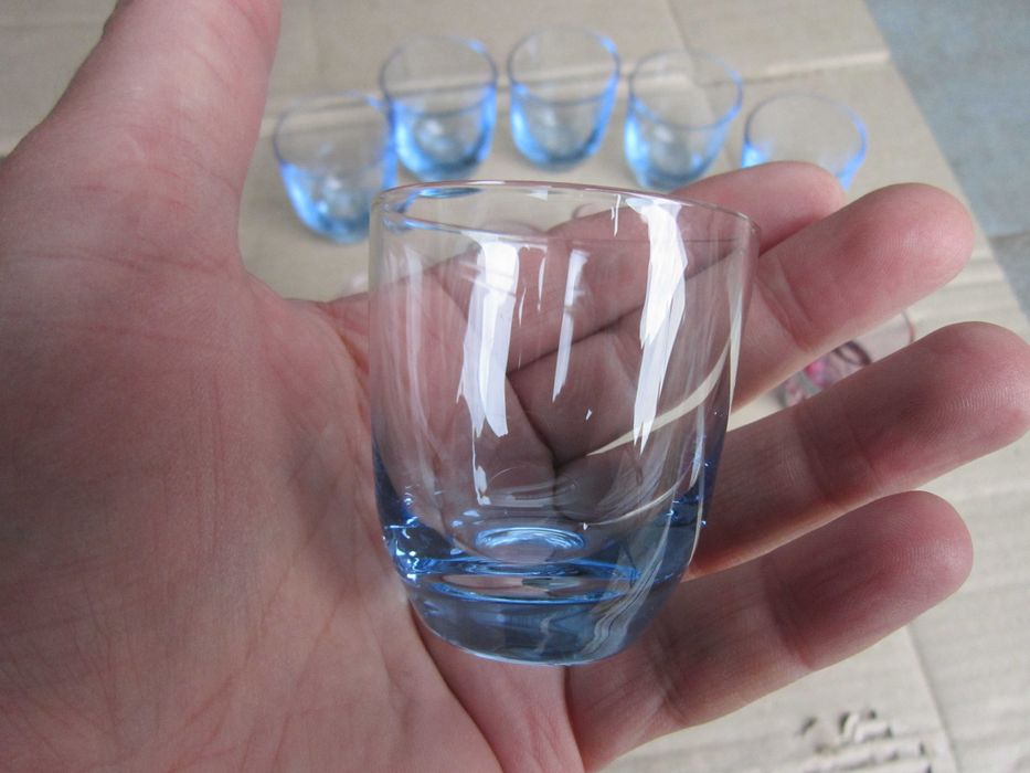 Сувенирный набор стопок в подстаканниках цветное стекло винтаж ссср