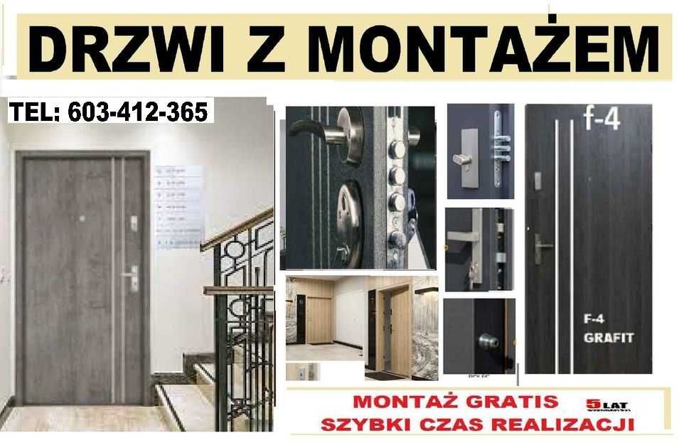 Drzwi wejściowe ZEWNĘTRZNE do mieszkań Z MONTAŻEM- wewnątrzklatkowe.