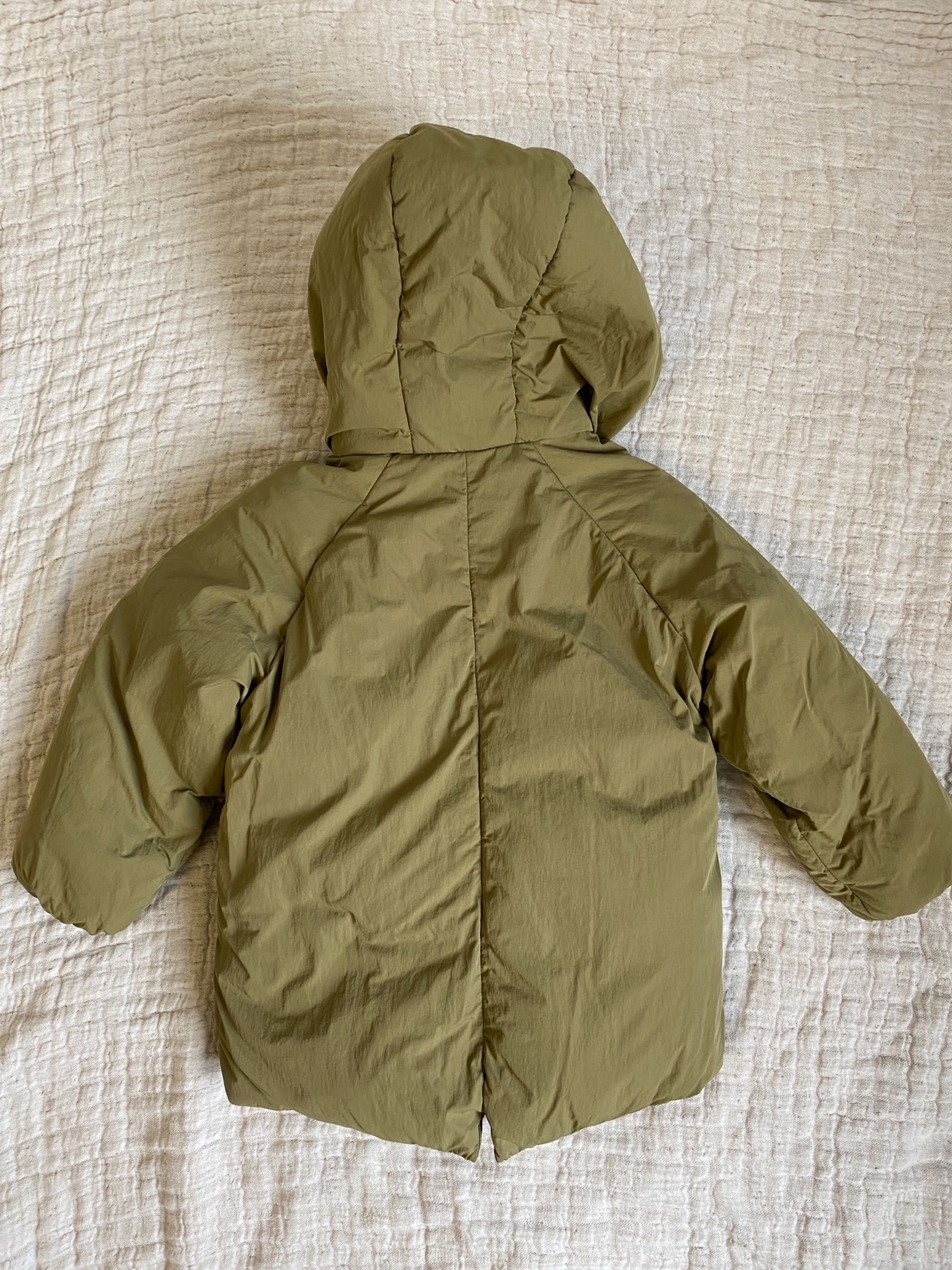 Płaszcz ocieplany Zara roz 98 kurtka zimowa kolor khaki parka