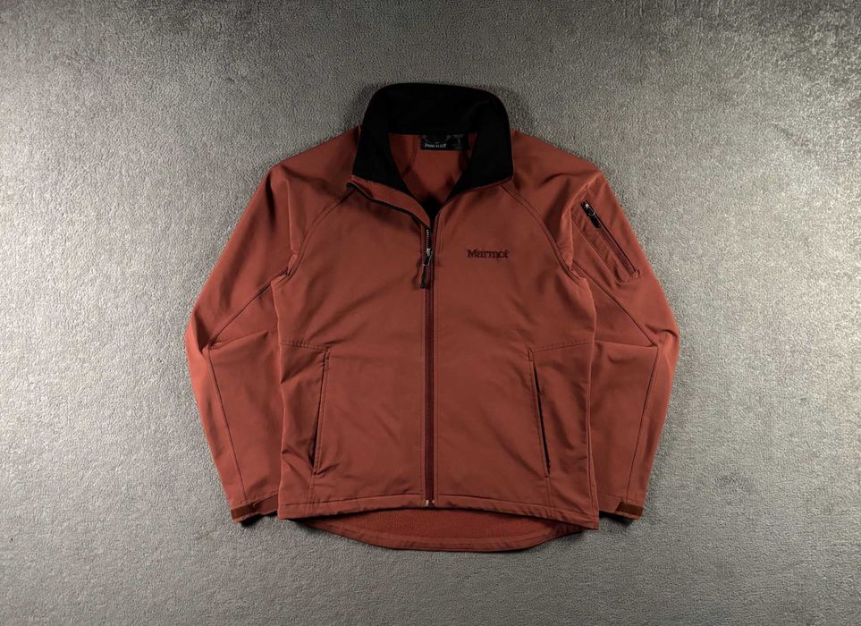 Polar Marmot M Brązowy Rozpinany Softshell Haft Outdoor Kieszenie