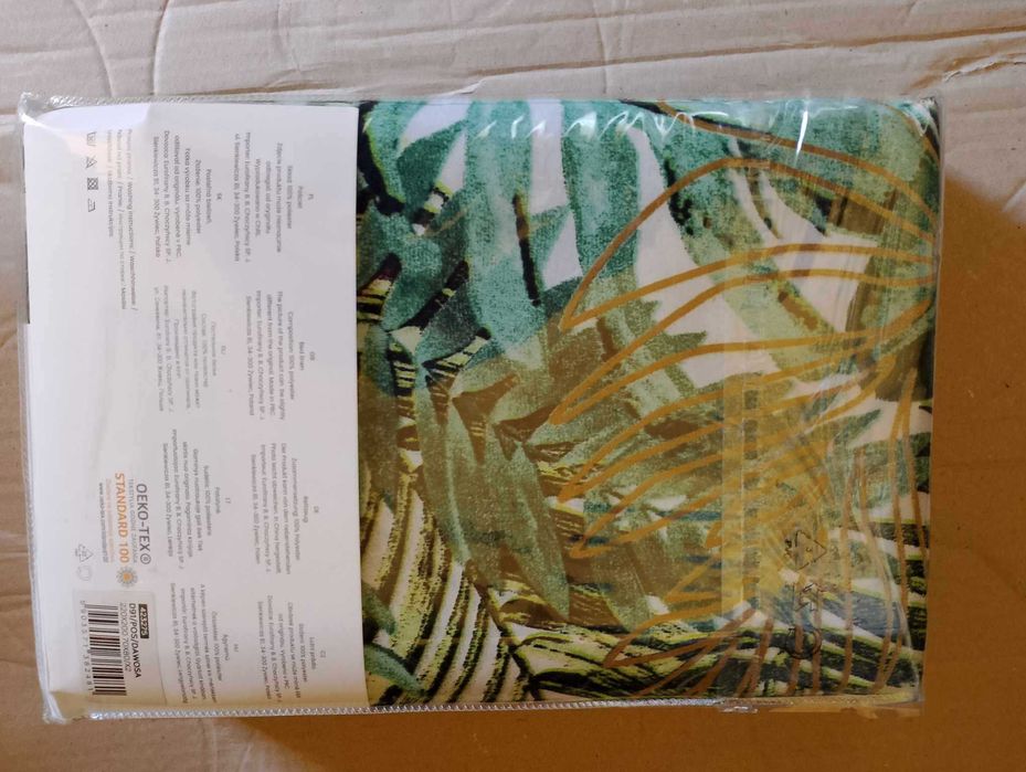 Pościel Dawosa 220 x 200 , wzor w palmy , odcienie zieleni