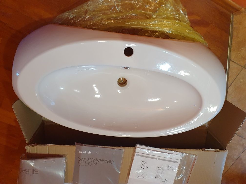 Umywalki nablatowe ceramiczne 90 cm nowe