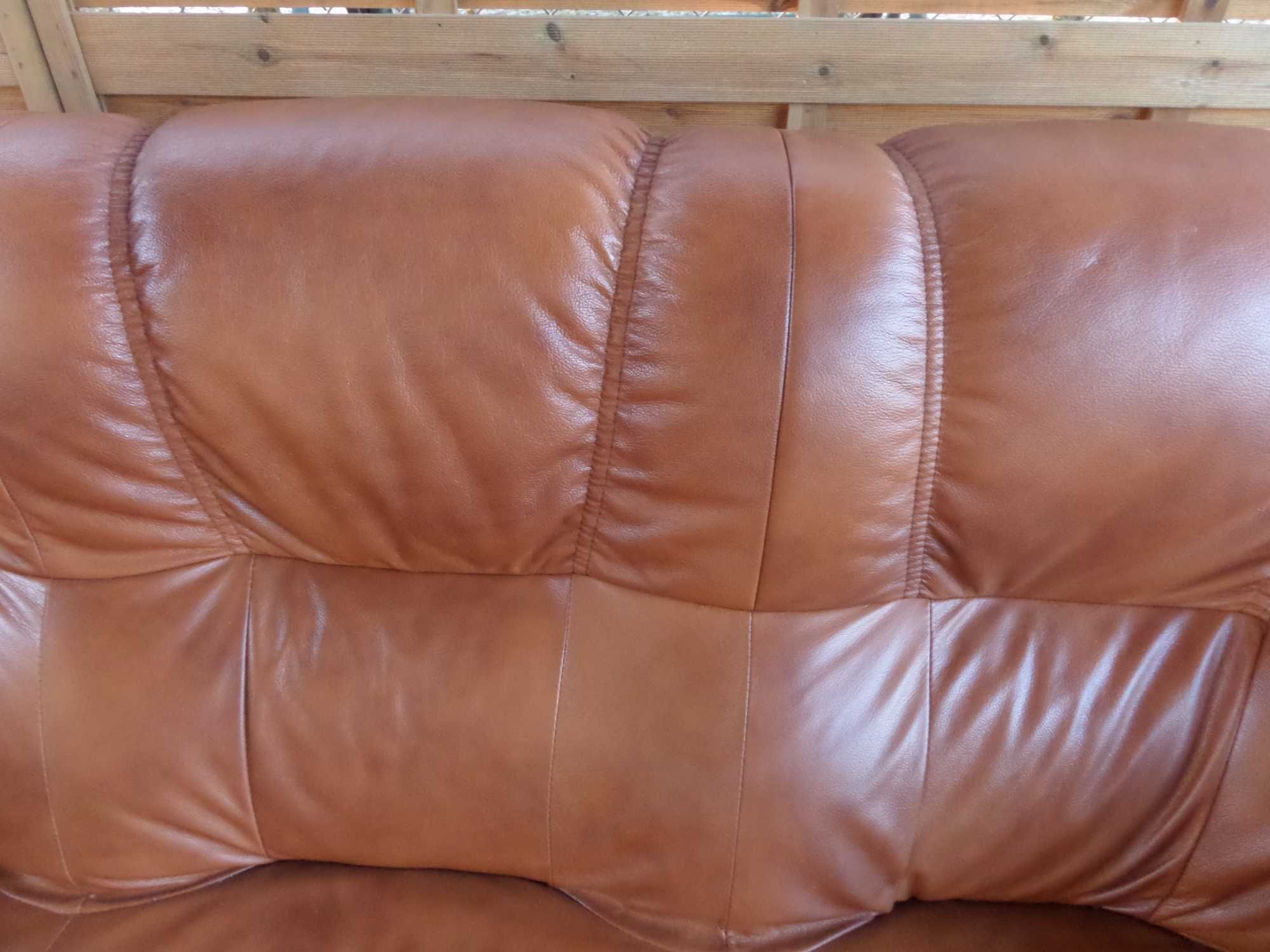skórzany wypoczynek kanapa 2 fotele podnóżek stan bdb WYSYŁKA DOWÓZ