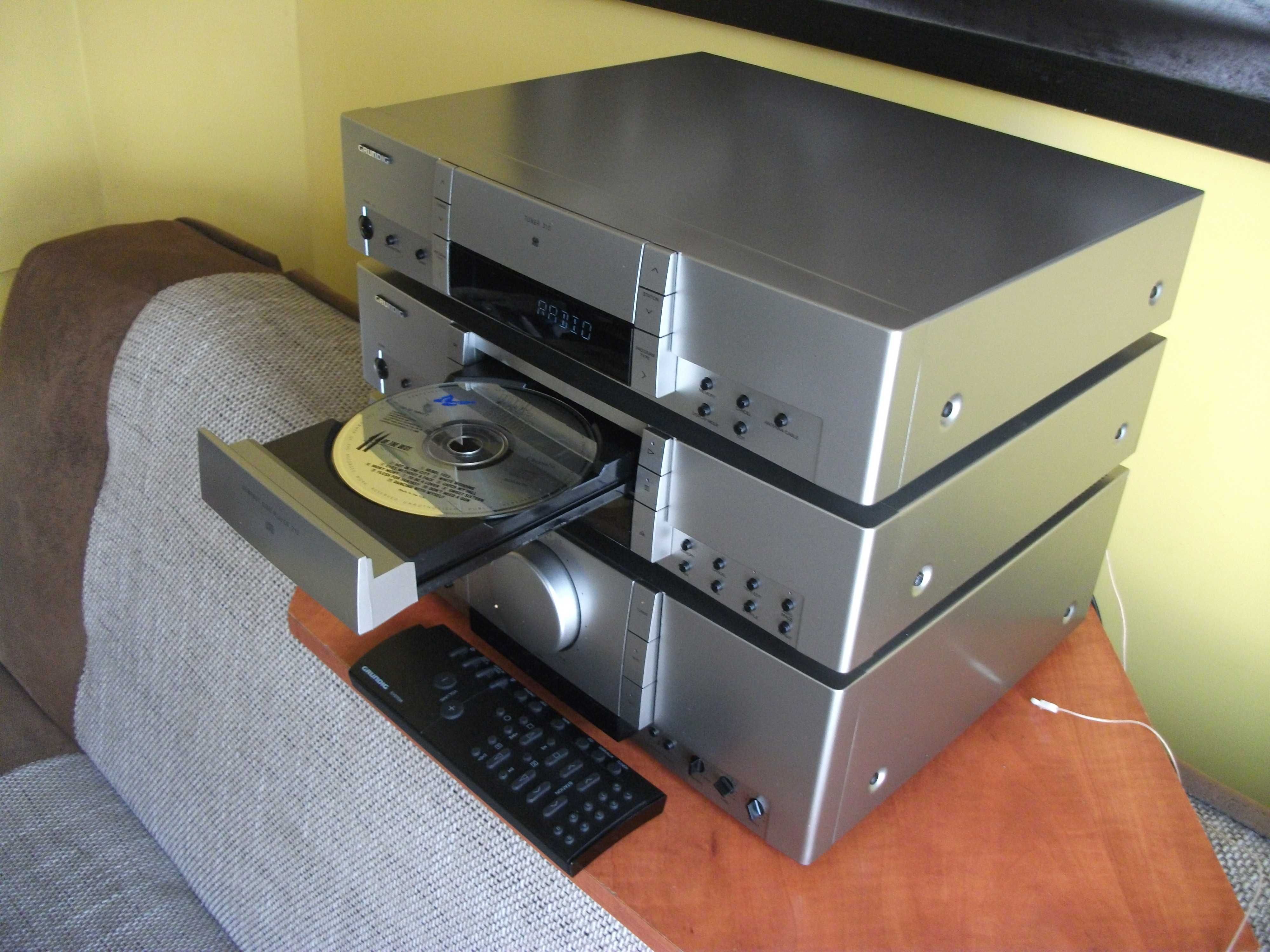 wieża grundig amplifer 310 cd compact 210 tuner 310 rds silver live