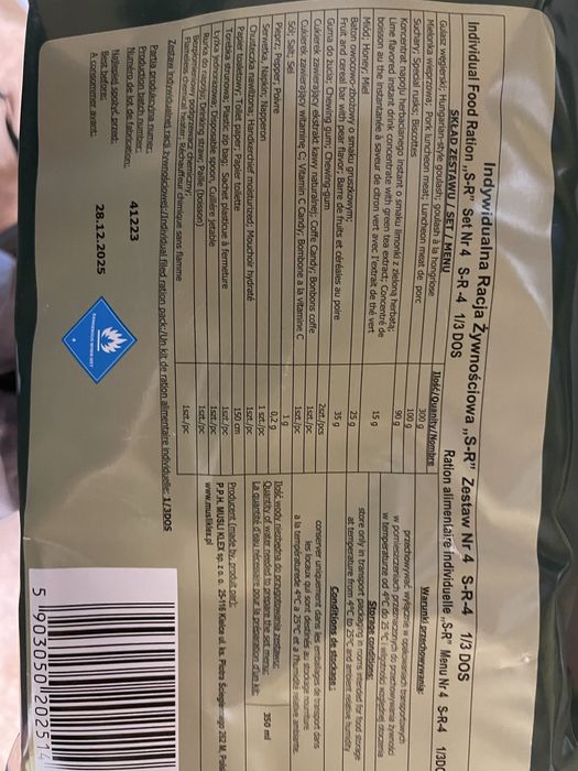 Racje żywnościowe wojskowe mix