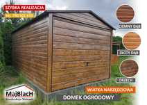 Garaż Blaszany Drewnopodobny 3x5 -TANIO -Garaże Blaszane - Maj-Blach