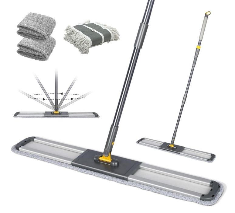 Mop aluminiowy, duży, profesjonalny, z teleskopową rączką