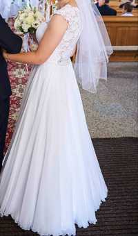 Suknia ślubna - góra koronkowa, dół zwiewny