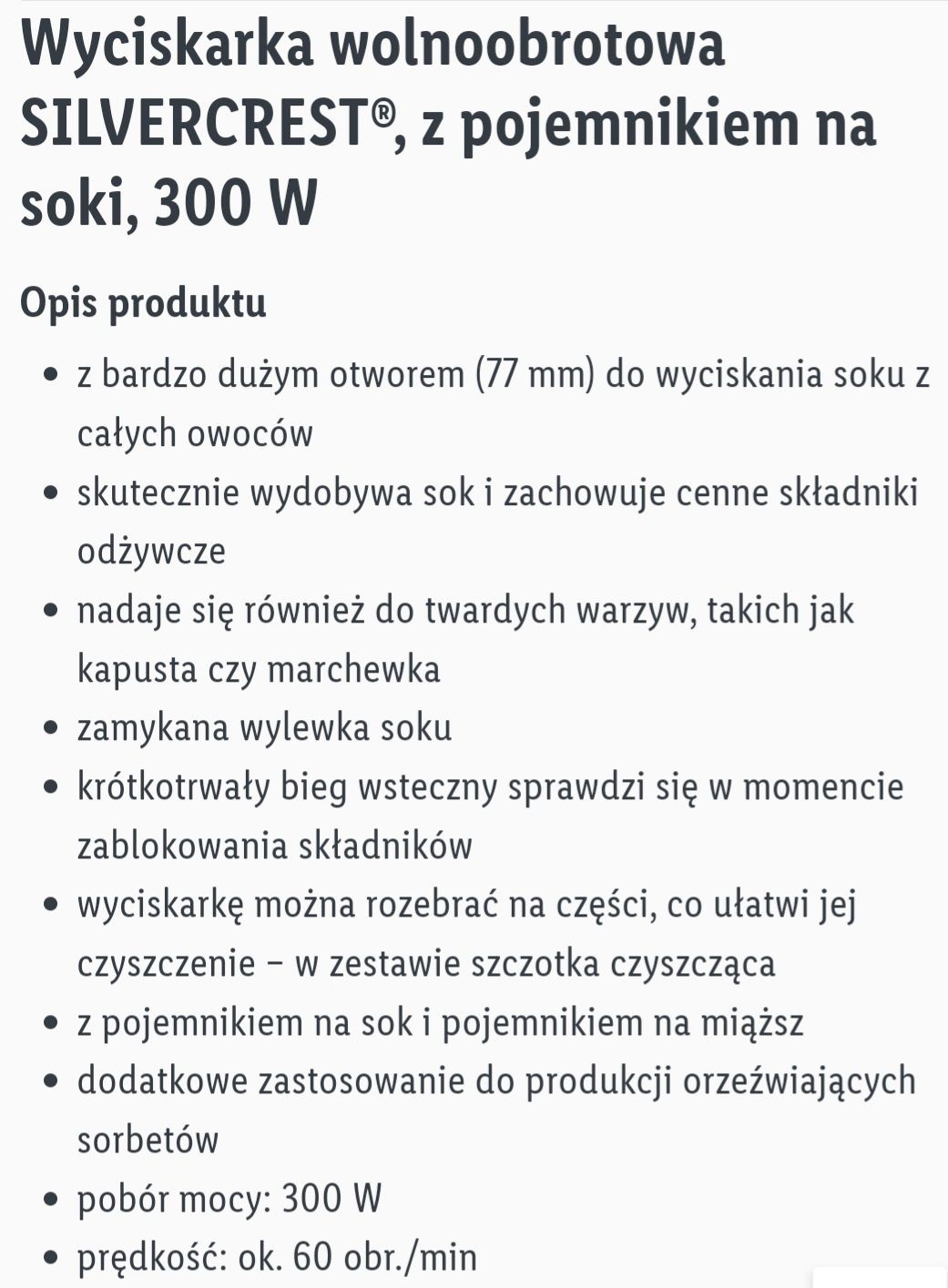 SILVERCREST KITCHEN TOOLS-Wyciskarka wolnoobrotowa SSJBK 300 B2,300W