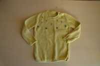 Sweterek dla dziewczynki żółty z pomponami 80 - 86 cm 12 - 12 mies