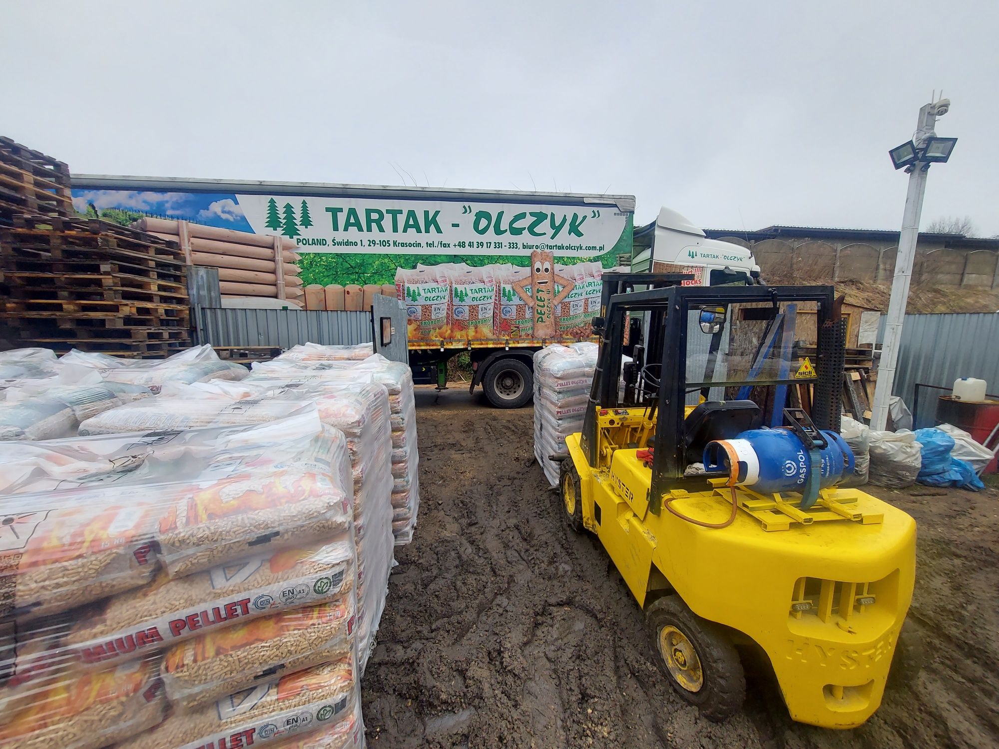 Pellet Sosnowy Olczyk 1050kg Brykiet Dębowy ekogroszek Transport Grati