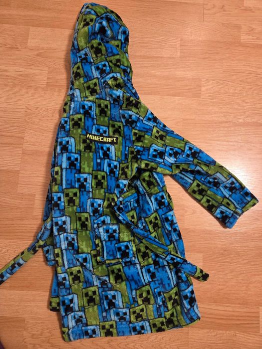 Szlafrok podomka Minecraft + spodnie piżamowe Minecraft 9-10 lat