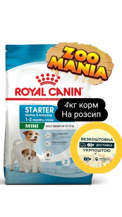Роял Канін 4кг Royal Canin Mini Starter Mother & Babydog - сухий корм