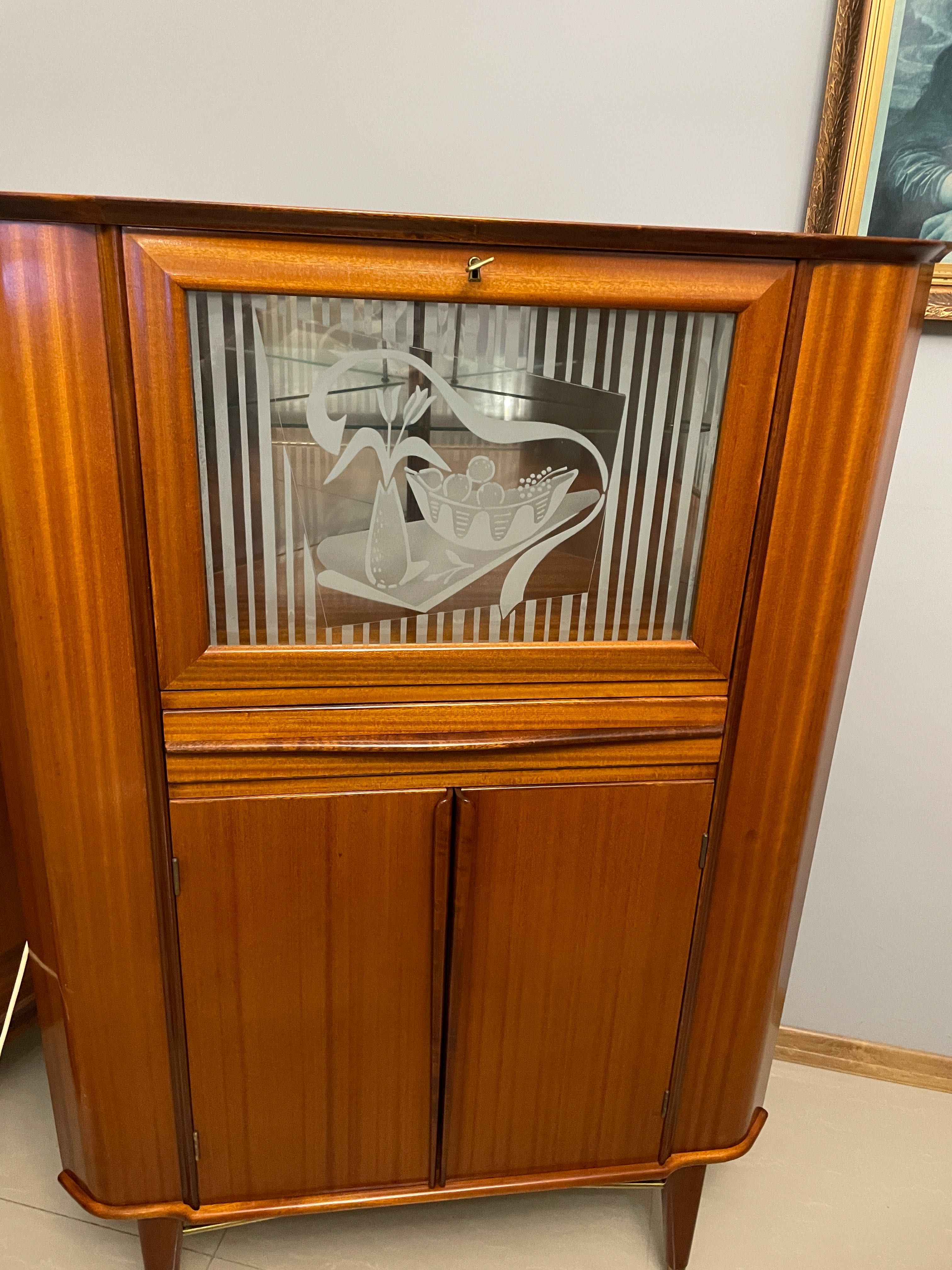 Retro komoda narożna tekowa
