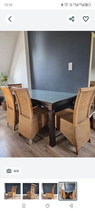 Ratanowe krzesła 6 szt.