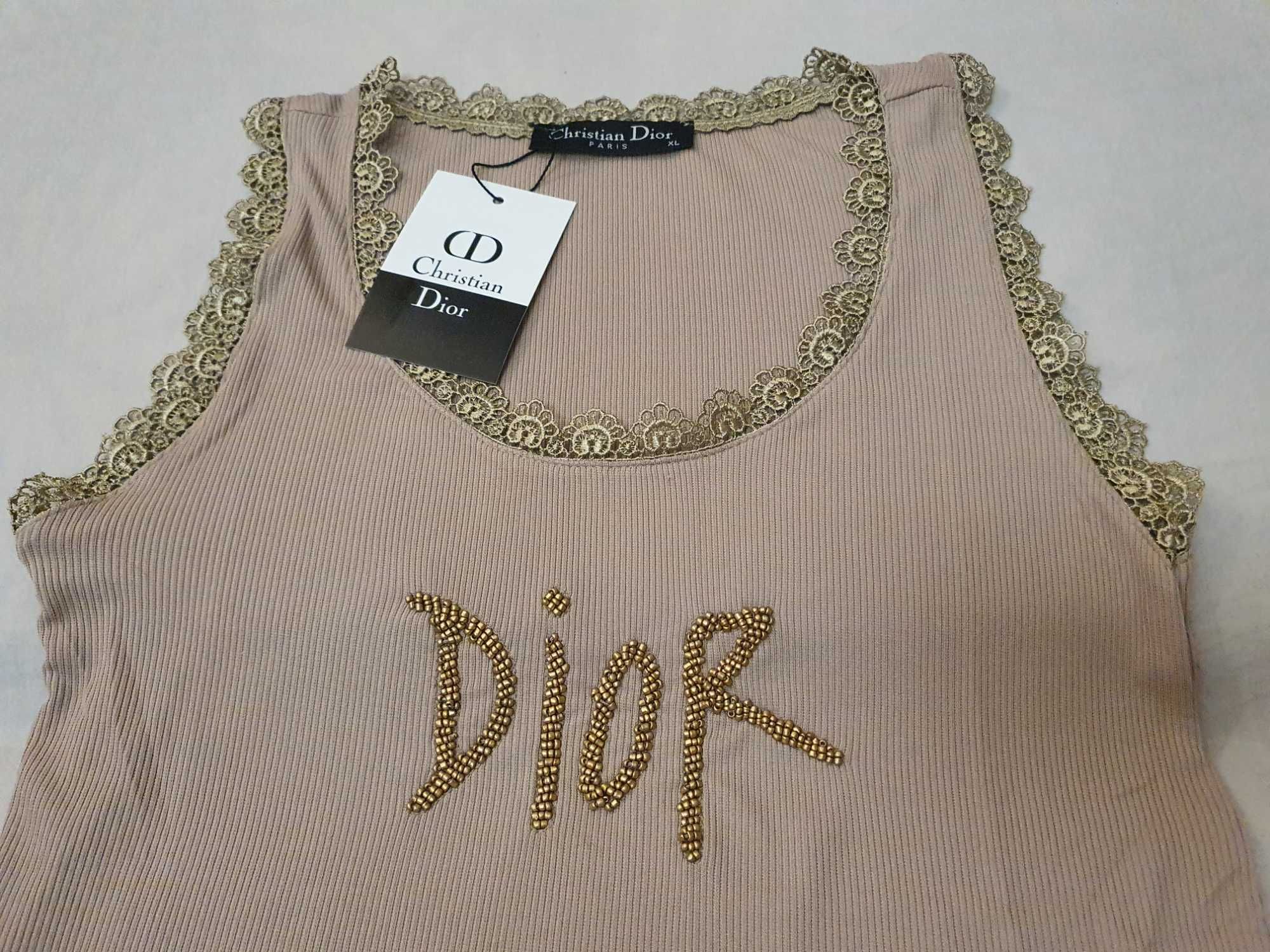 NOWA damska koszulka Christian Dior t-shirt bokserka CD bluzka xl