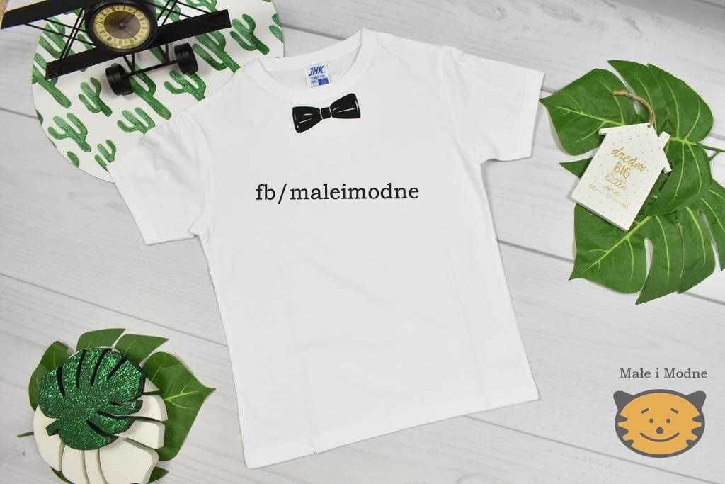 Bluzka koszulka T-shirt wizytowa z Muchą 122/128/134/140/146