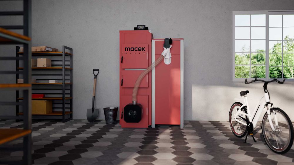 Kocioł na pellet, Drewno Moceko PRO 25kW, piec dotacje OD RĘKI ZUM