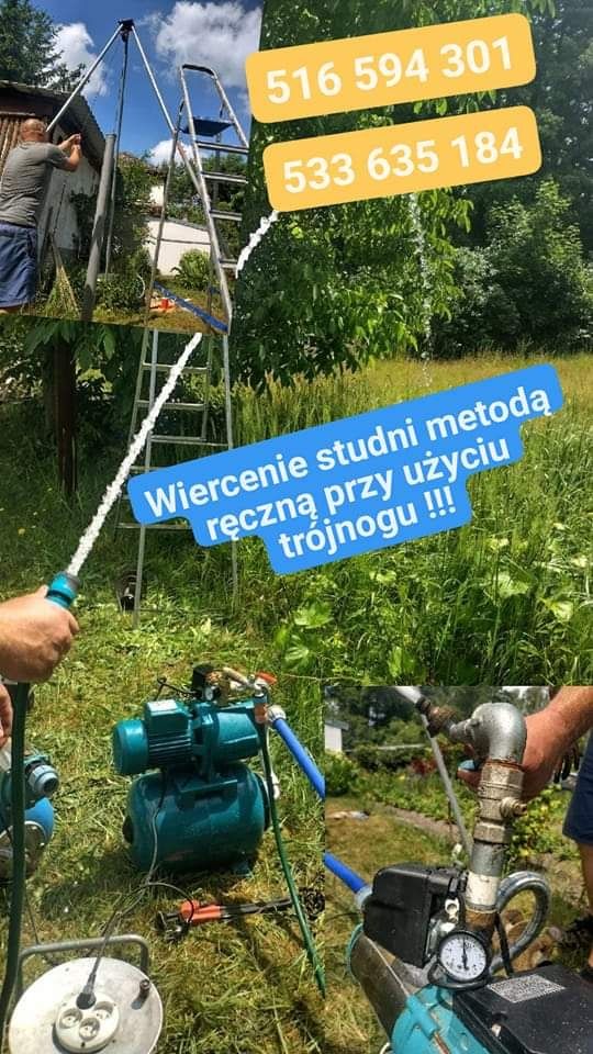 Studnie - Wiercenie Studni ogrodowych typu szpilka , hydrofor - woda