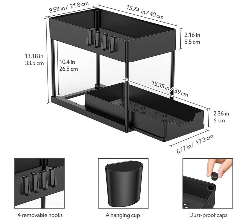 Organizer regał 2 poziomowy pod umywalkę zlew