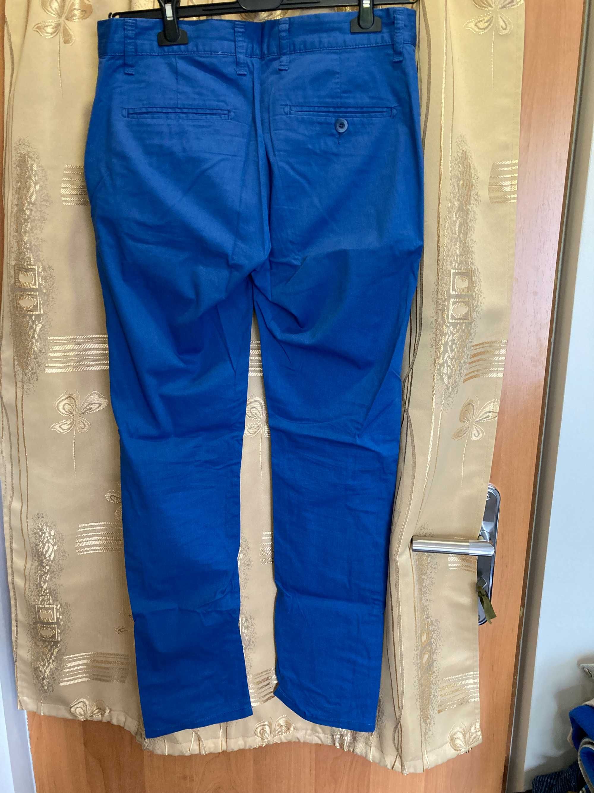 Męskie długie spodnie chinos | niebieskie | R: 31