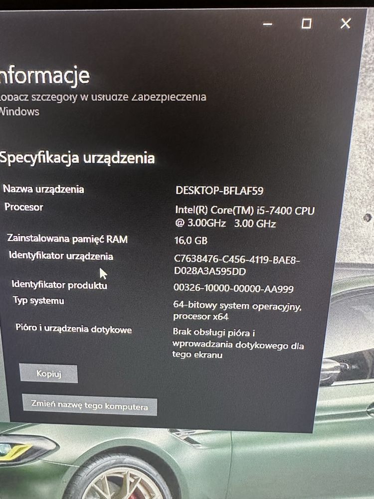 Komputer Stacjonarny monitor 16gb ram samsung 24 cale gtx 1050 i5 7400
