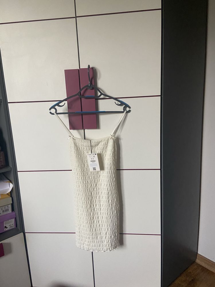 Biała sukienka z kokardkami Bershka M Viral Coquette Hit Nowa