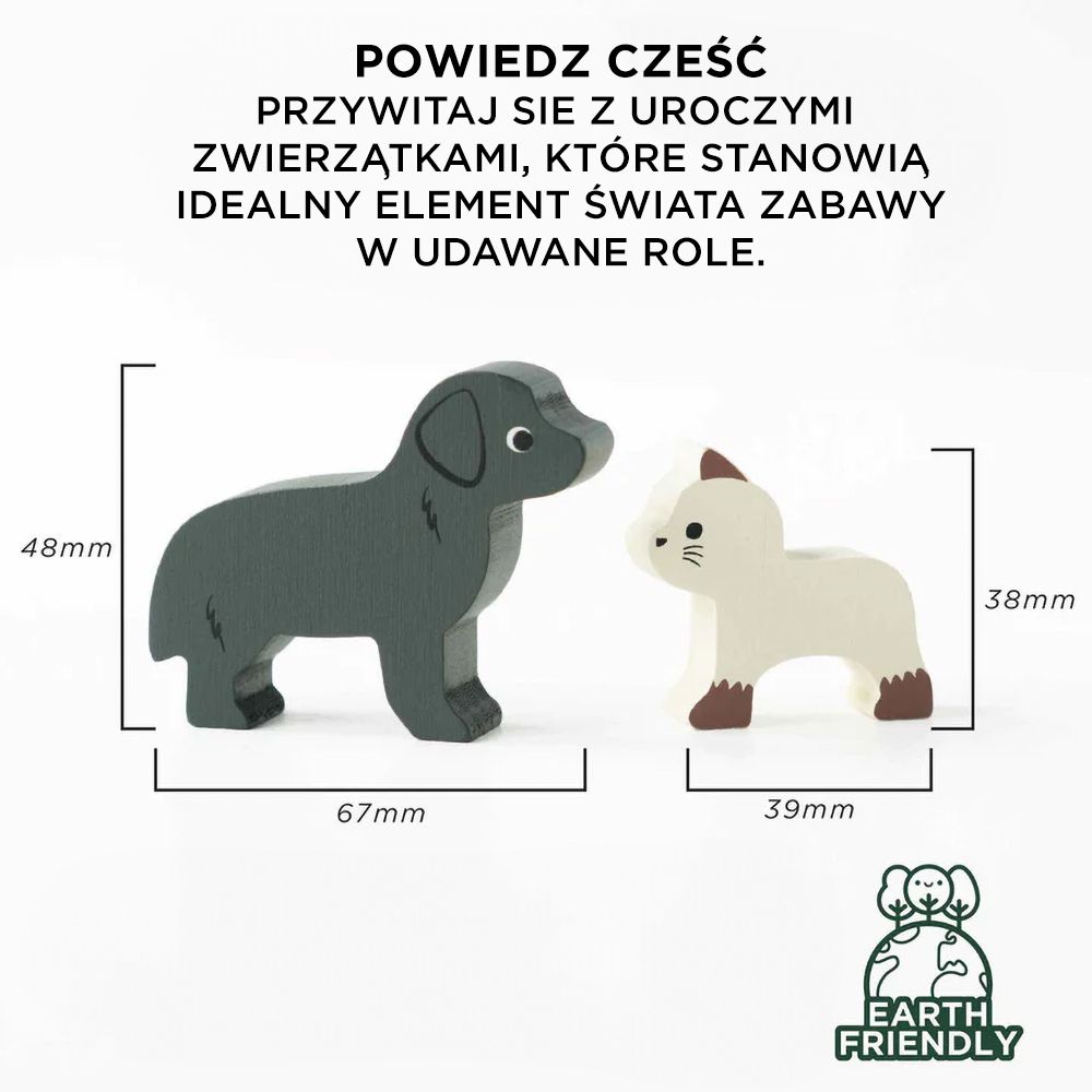 Drewniane mebelki do domku dla lalek zestaw zwierzątka, Le Toy Van