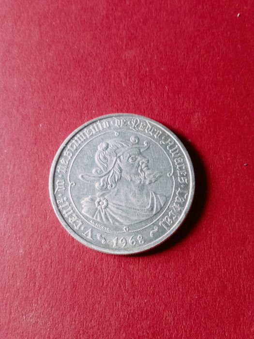moeda 50.00 escudos prata pedro alvarez cabral