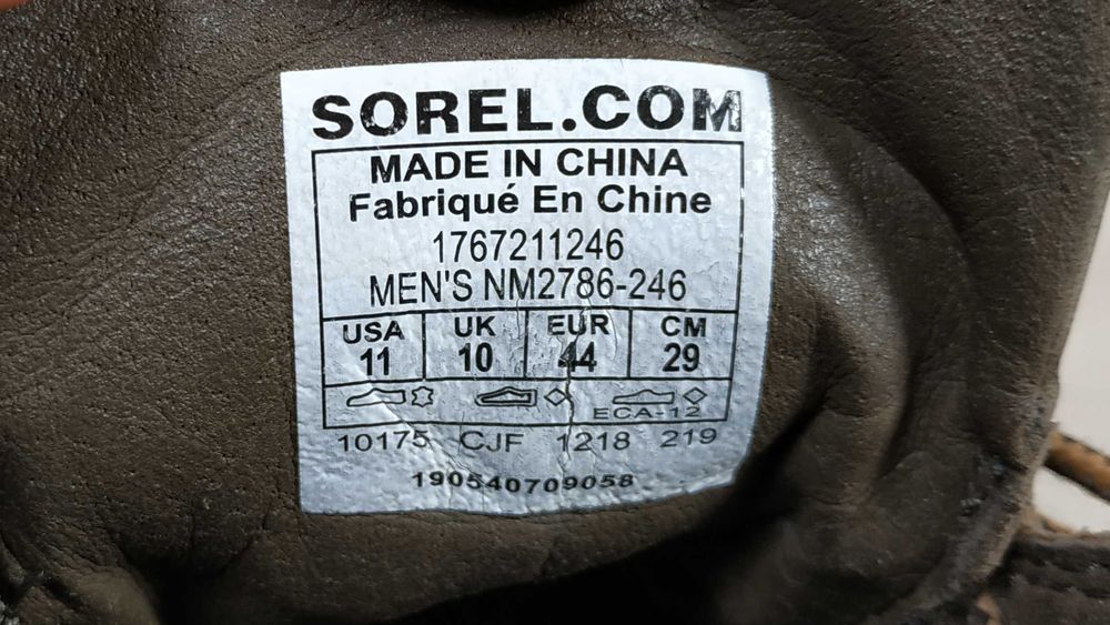 Шкіряні чоловічі демісезонні черевики Sorel Waterproof, розмір 44