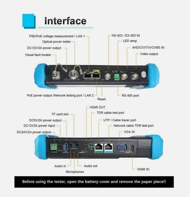 Moнитор тестер видеонаблюдения IPC-IPC 9800MOVTADHS PRO  8MP