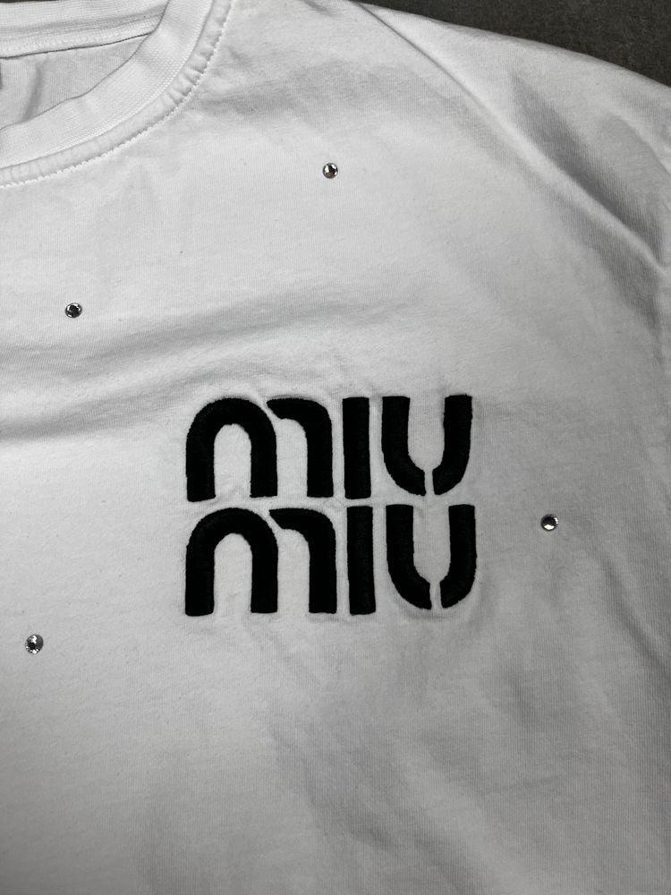 Crop top damski miu miu