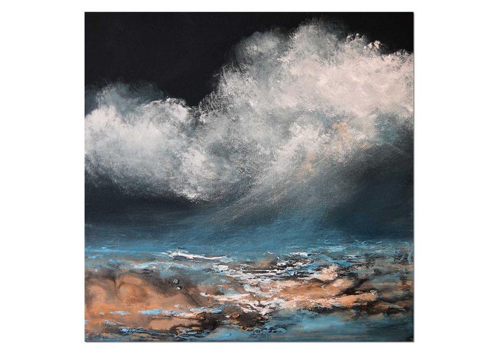 Burzowe niebo nowoczesny pejzaz morski obraz abstrakcyjny /1/