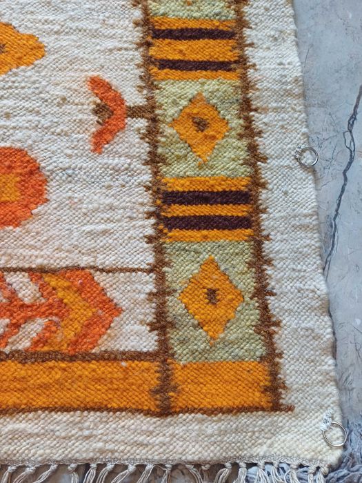 Piękny oryginalny wełniany kilim Cepelia 80x220 cm