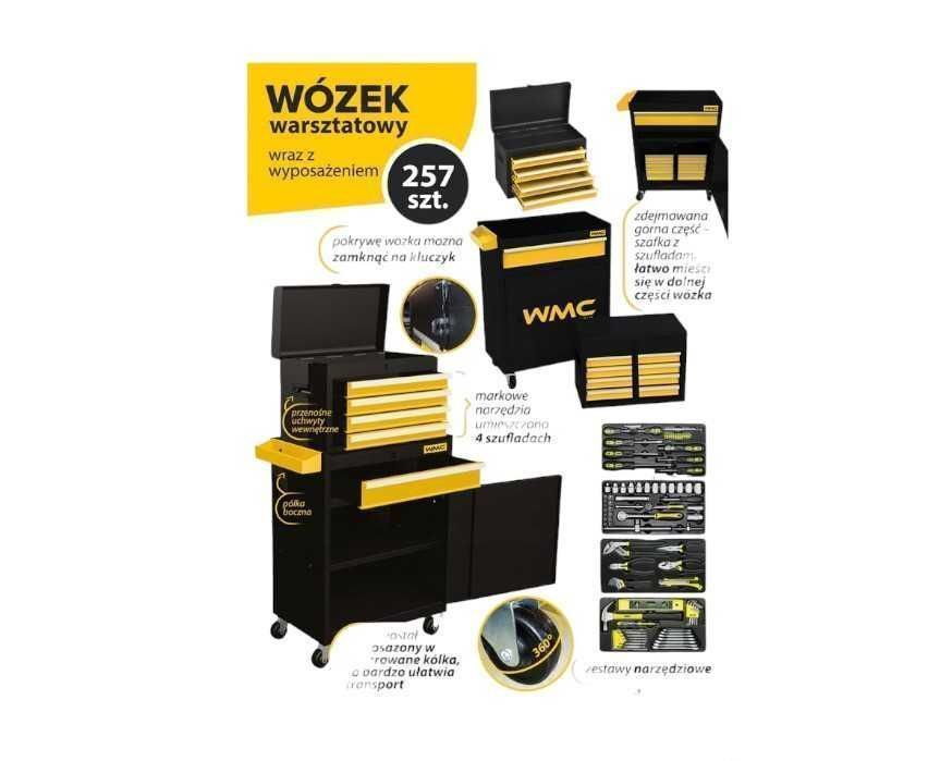 257 el. WÓZEK Warsztatowy -NARZĘDZIOWY Skrzynka Szafka do Garażu NOWY!