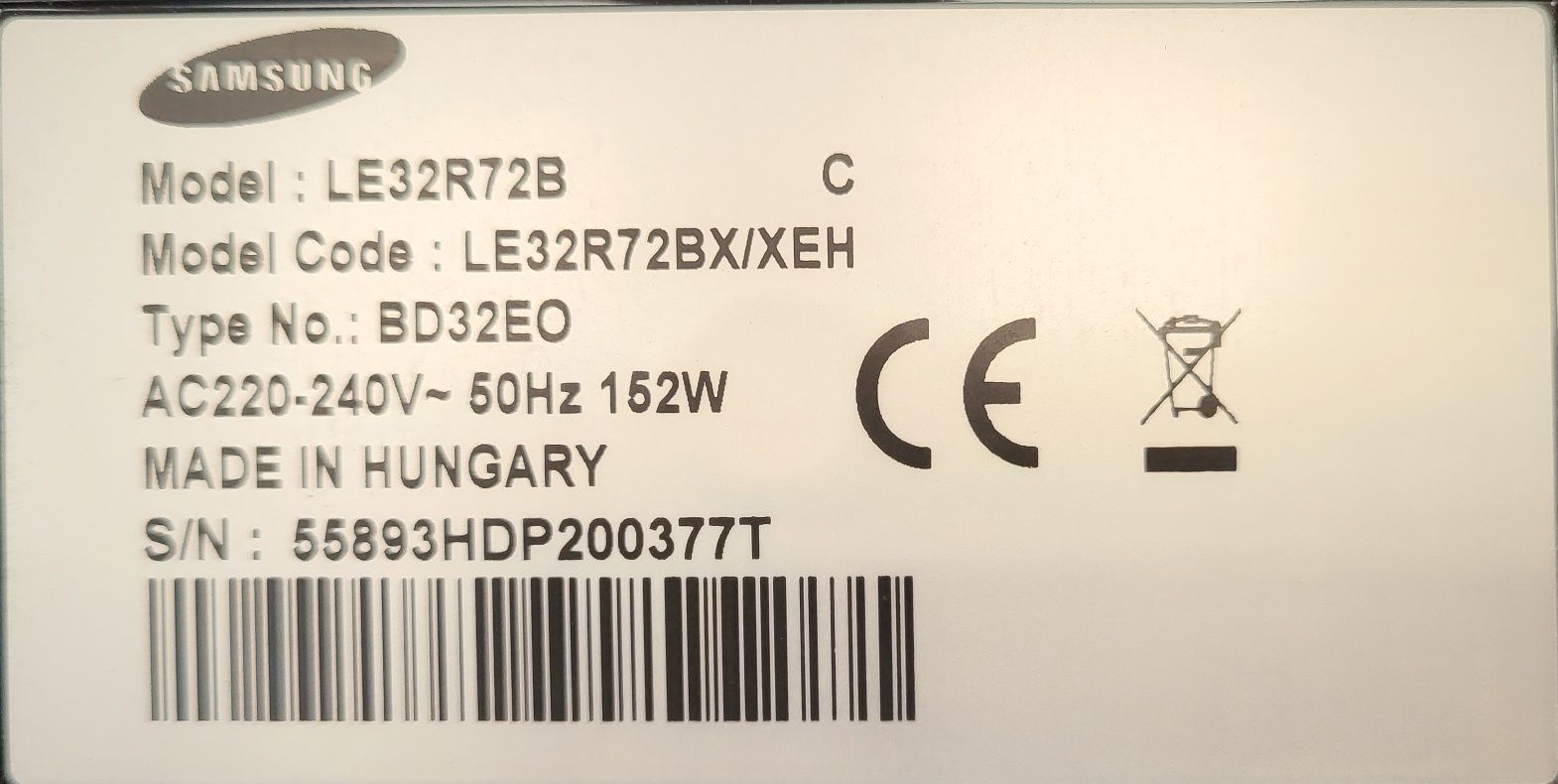 Telewizor Samsung LE32R72BX/XEH dekoder DVB-T2