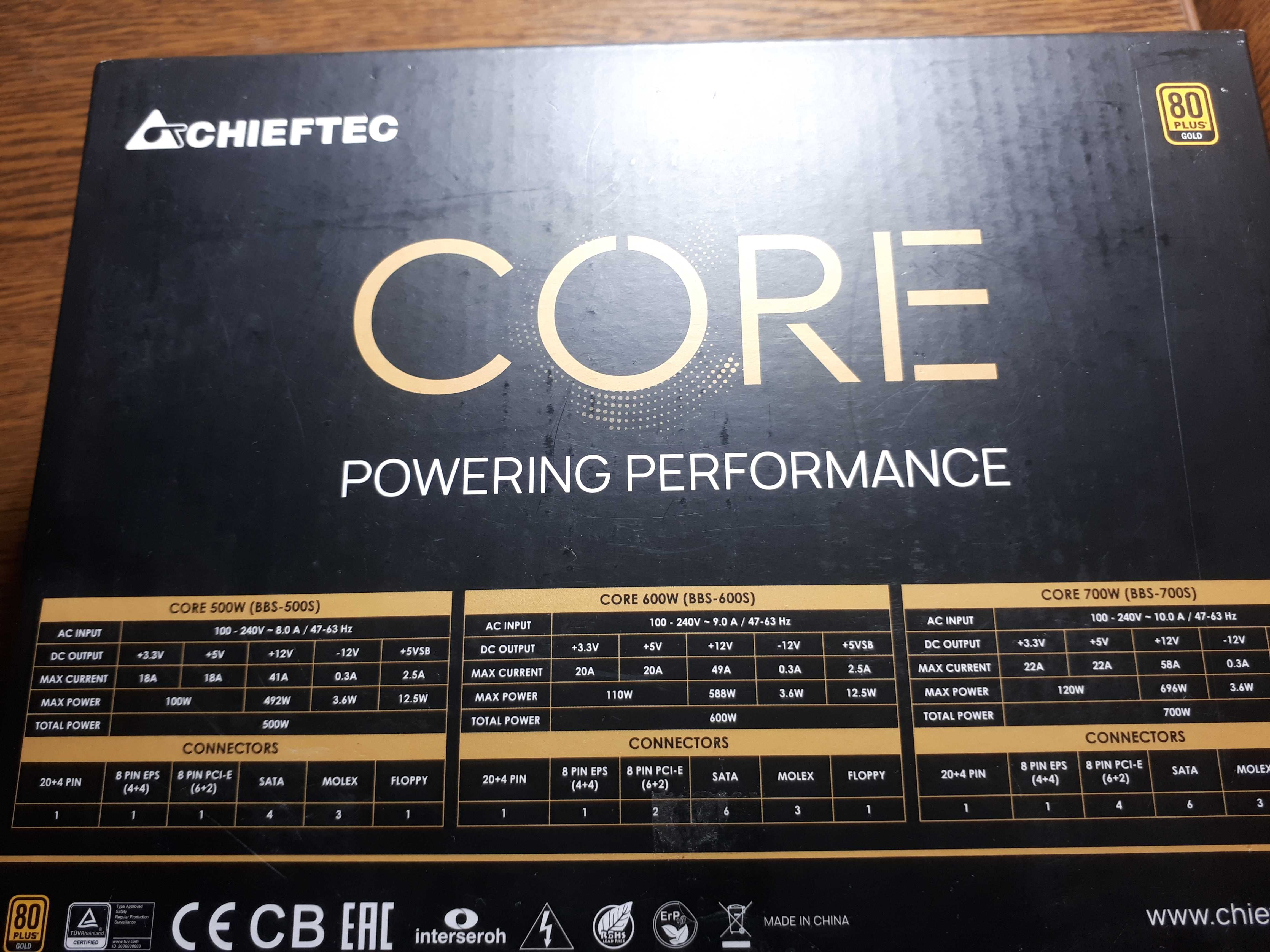 Блок питания Chieftec CORE BBS-500S 120 мм, 80+ GOLD