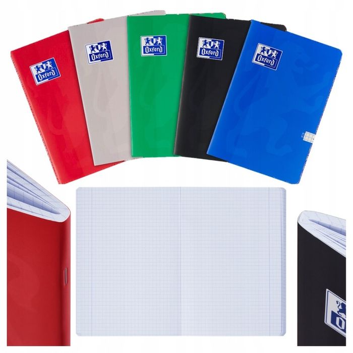 Zeszyt W Kratkę Komplet Zeszytów Xxl Oxford 4 + 1 Kolor Gratis A5 60 K