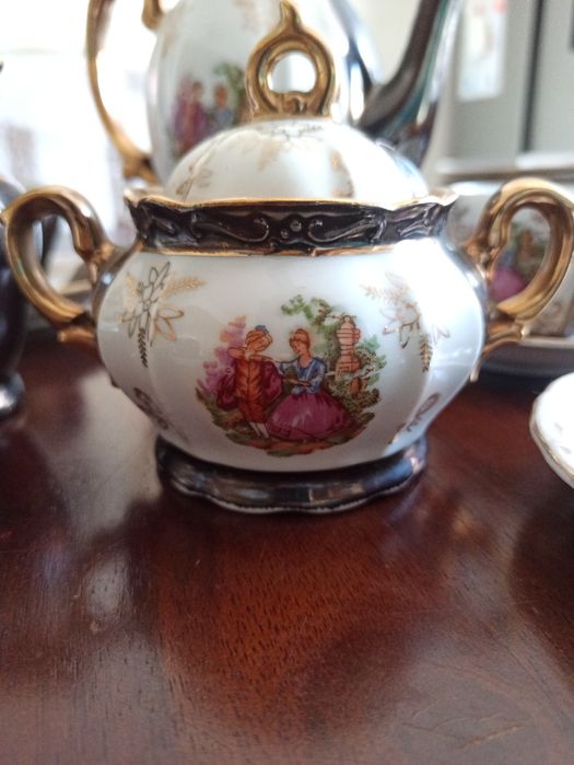 Serviço de café chinês para 6 pessoas em porcelana Lucky China