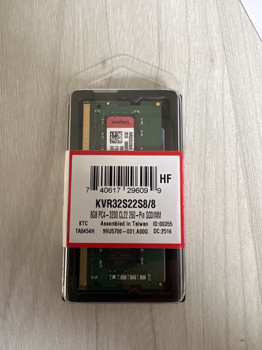 SO-Dimm 8GB 3200 MHz Kingston (KVR32S22S8/8)