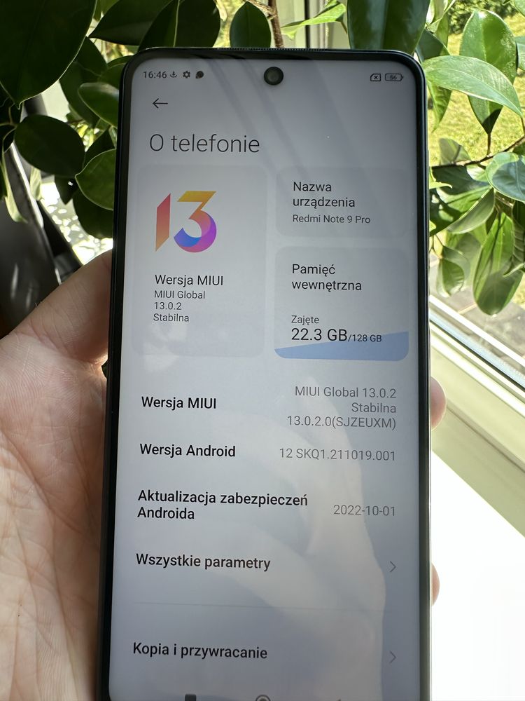 Telefon Xiaomi Redmi Note 9 PRO 128GB niebieski