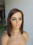 Peruka z włosów naturalnych w 100% naturlany brąz Anna long bob
