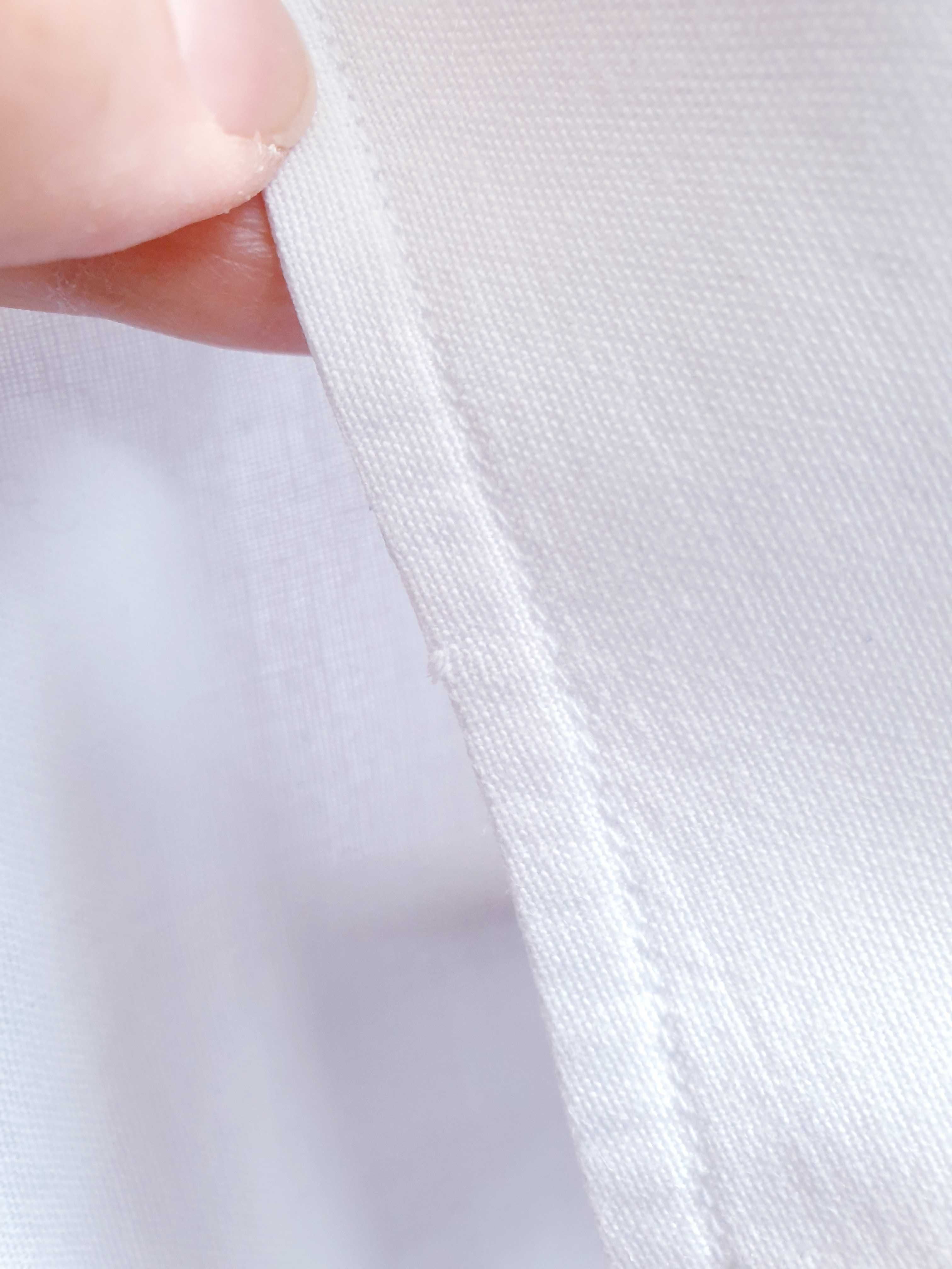 Biała koszula z ramii jak lniana 2XL Biaggini